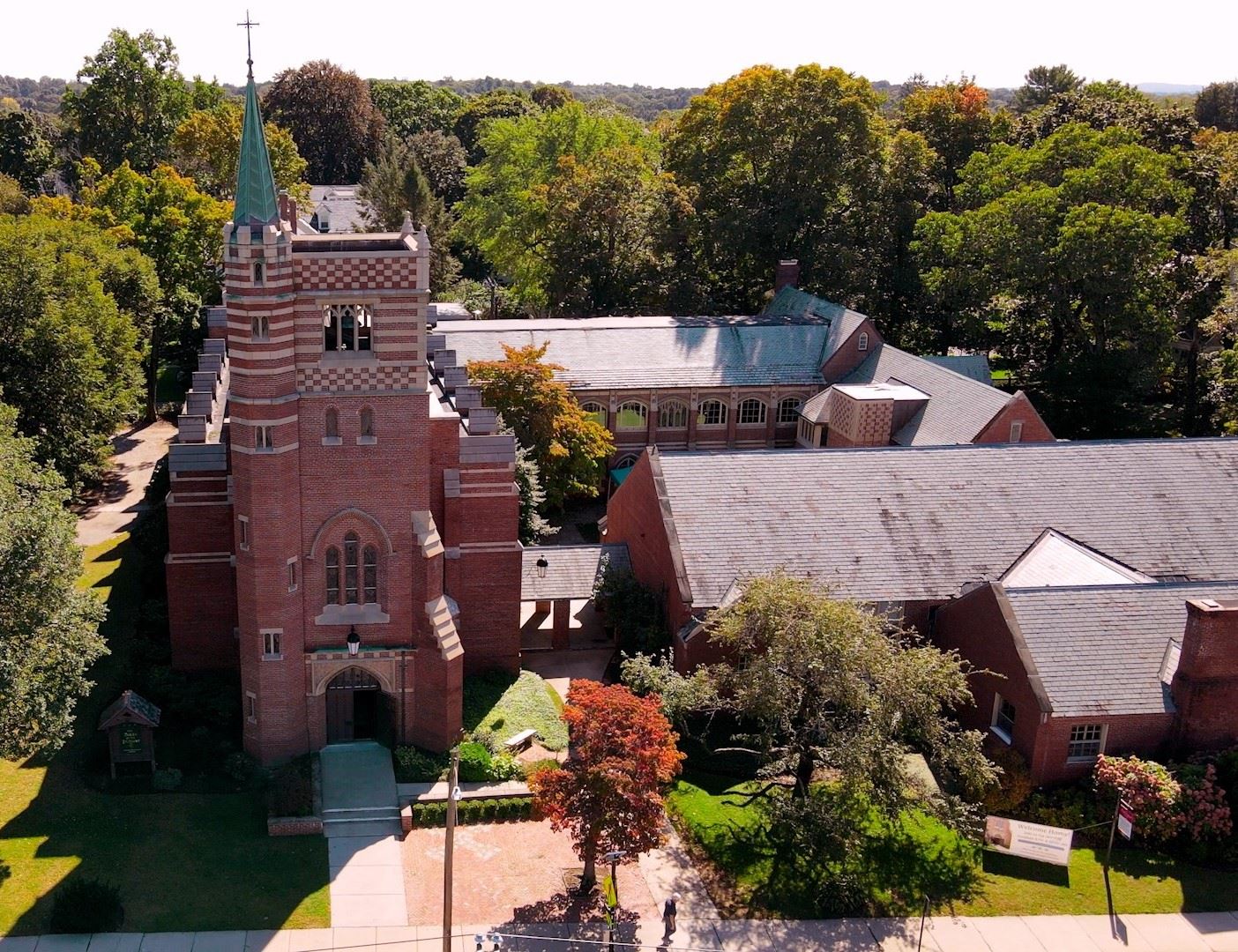 Aerial photo of the Parish of the Epiphany located in Winchester, MA