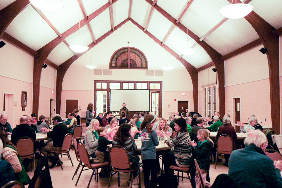 Parish of the Epiphany's Hadley Hall full of people during Midweek @ Epiphany