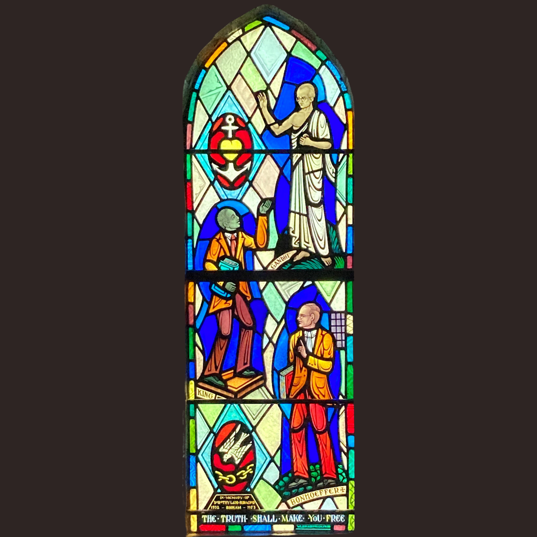 Stained glass window at Parish of the Epiphany in Winchester, MA